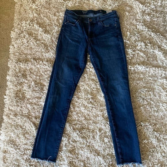 AG Adriano Goldschmed Prima Dark Blue Slim Cigarette Ankle Jean Women’s Size 25R - Picture 3 of 9